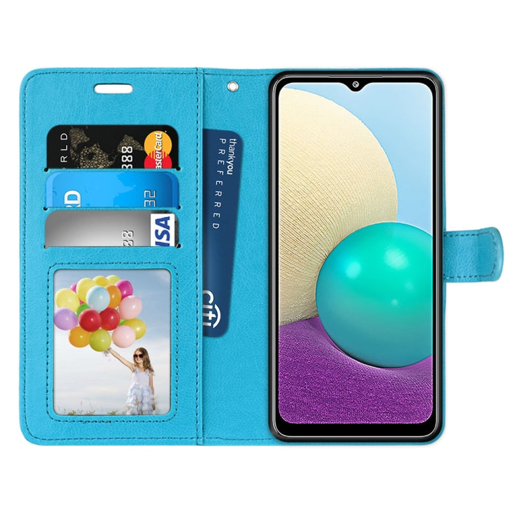 For Samsung Galaxy A02 / M02 Pure Color Horizontal Flip PU Leather Case with Holder & Card Slots & Wallet & Photo Frame