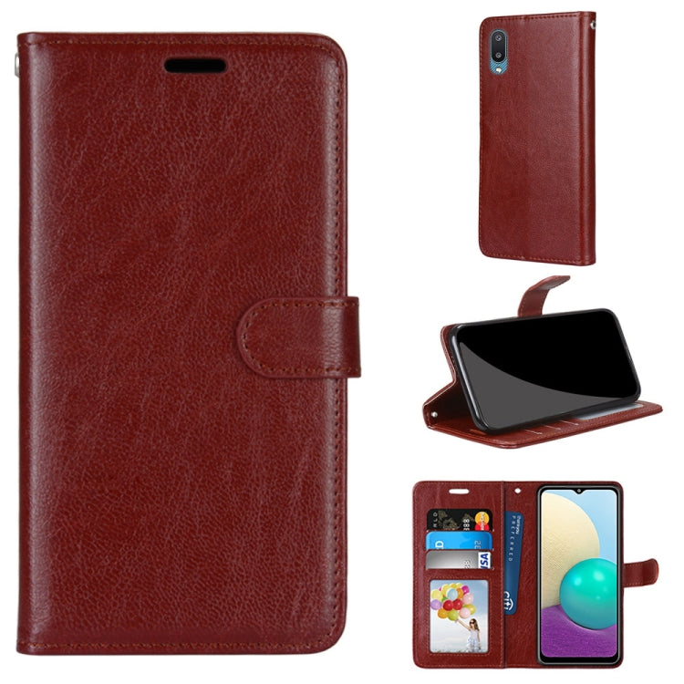 For Samsung Galaxy A02 / M02 Pure Color Horizontal Flip PU Leather Case with Holder & Card Slots & Wallet & Photo Frame