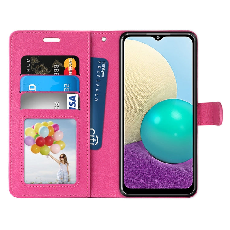 For Samsung Galaxy A02 / M02 Pure Color Horizontal Flip PU Leather Case with Holder & Card Slots & Wallet & Photo Frame