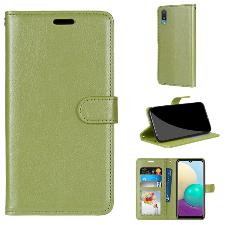 For Samsung Galaxy A02 / M02 Pure Color Horizontal Flip PU Leather Case with Holder & Card Slots & Wallet & Photo Frame