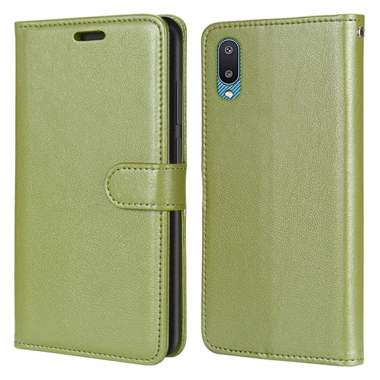 For Samsung Galaxy A02 / M02 Pure Color Horizontal Flip PU Leather Case with Holder & Card Slots & Wallet & Photo Frame