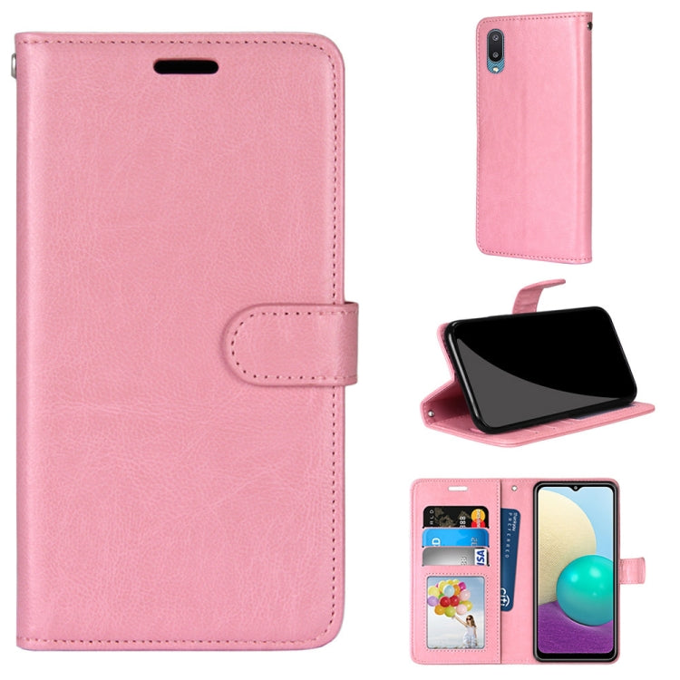 For Samsung Galaxy A02 / M02 Pure Color Horizontal Flip PU Leather Case with Holder & Card Slots & Wallet & Photo Frame