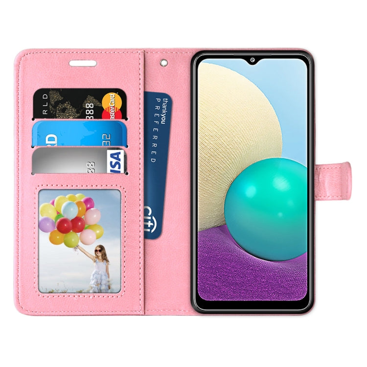 For Samsung Galaxy A02 / M02 Pure Color Horizontal Flip PU Leather Case with Holder & Card Slots & Wallet & Photo Frame