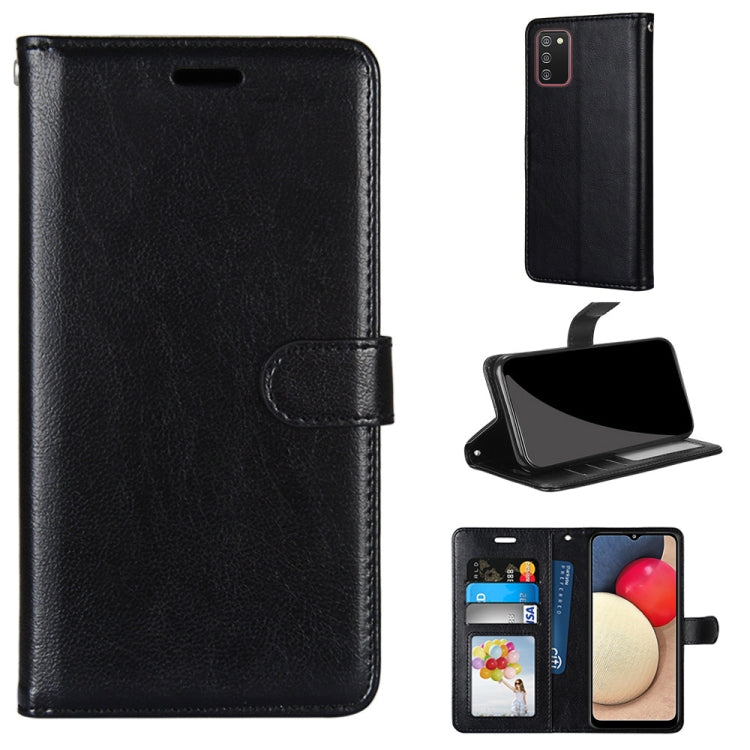 For Samsung Galaxy A02s / M02s Pure Color Horizontal Flip PU Leather Case with Holder & Card Slots & Wallet & Photo Frame