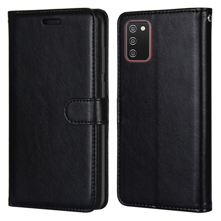 For Samsung Galaxy A02s / M02s Pure Color Horizontal Flip PU Leather Case with Holder & Card Slots & Wallet & Photo Frame