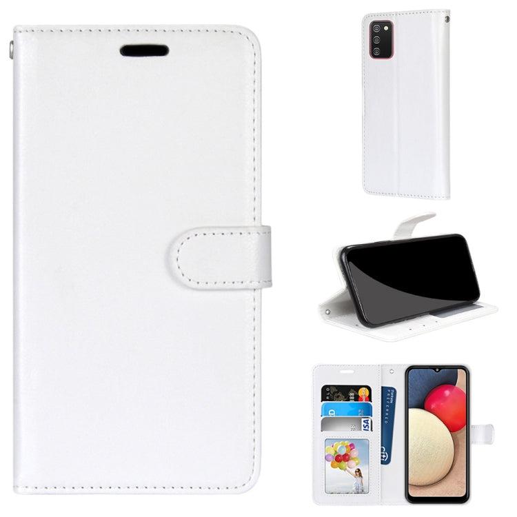 For Samsung Galaxy A02s / M02s Pure Color Horizontal Flip PU Leather Case with Holder & Card Slots & Wallet & Photo Frame
