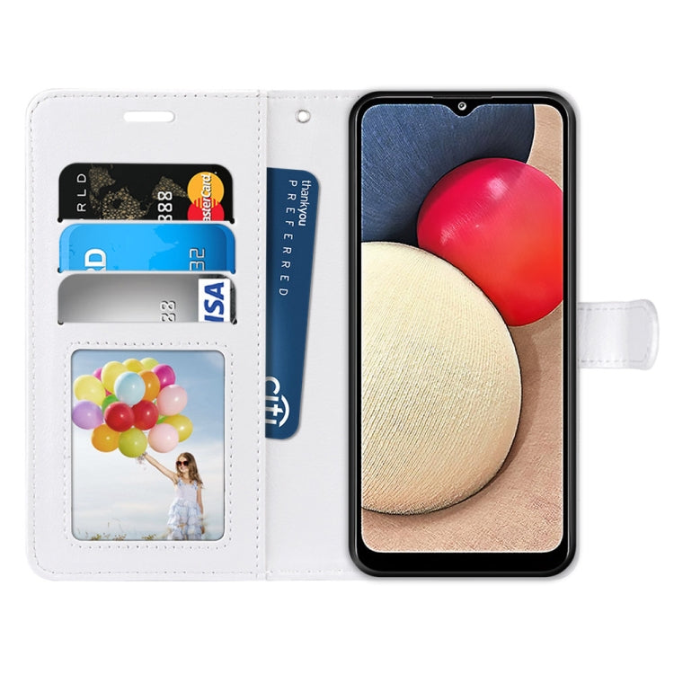 For Samsung Galaxy A02s / M02s Pure Color Horizontal Flip PU Leather Case with Holder & Card Slots & Wallet & Photo Frame