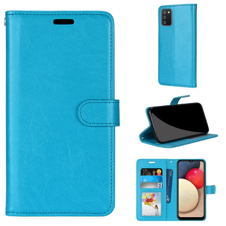 For Samsung Galaxy A02s / M02s Pure Color Horizontal Flip PU Leather Case with Holder & Card Slots & Wallet & Photo Frame