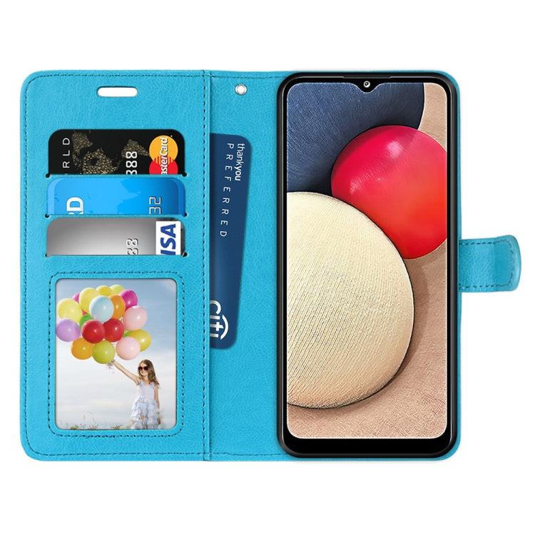 For Samsung Galaxy A02s / M02s Pure Color Horizontal Flip PU Leather Case with Holder & Card Slots & Wallet & Photo Frame