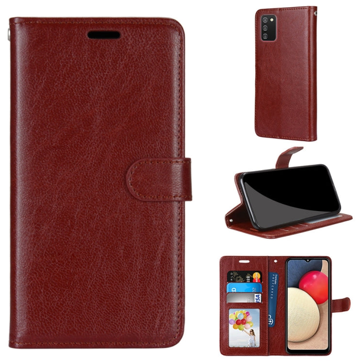 For Samsung Galaxy A02s / M02s Pure Color Horizontal Flip PU Leather Case with Holder & Card Slots & Wallet & Photo Frame