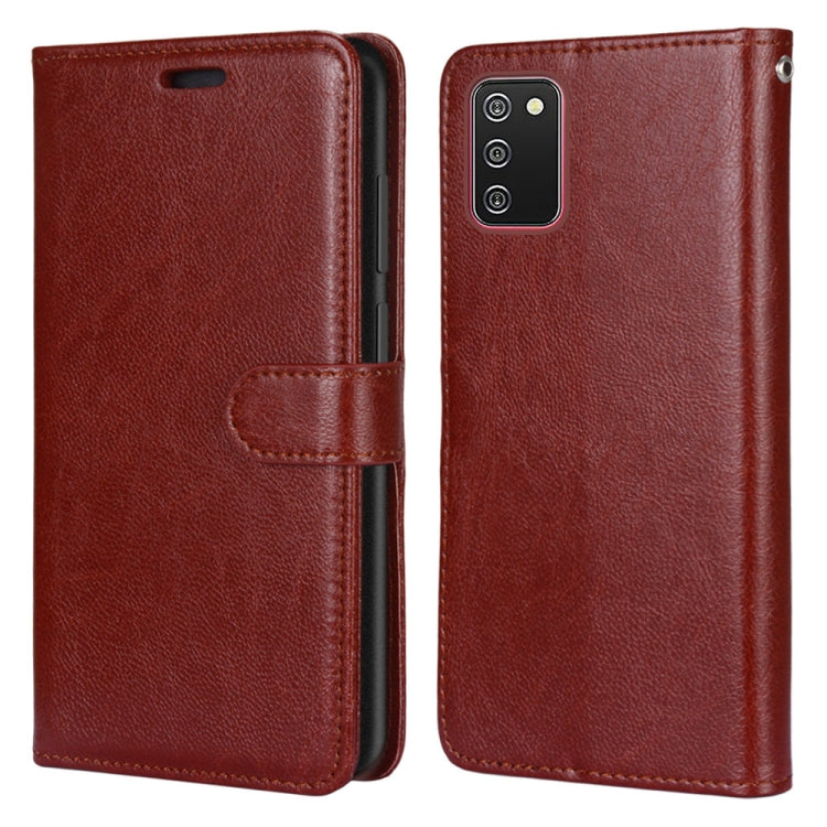For Samsung Galaxy A02s / M02s Pure Color Horizontal Flip PU Leather Case with Holder & Card Slots & Wallet & Photo Frame