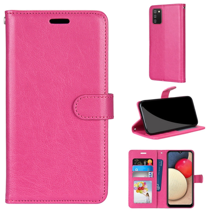 For Samsung Galaxy A02s / M02s Pure Color Horizontal Flip PU Leather Case with Holder & Card Slots & Wallet & Photo Frame
