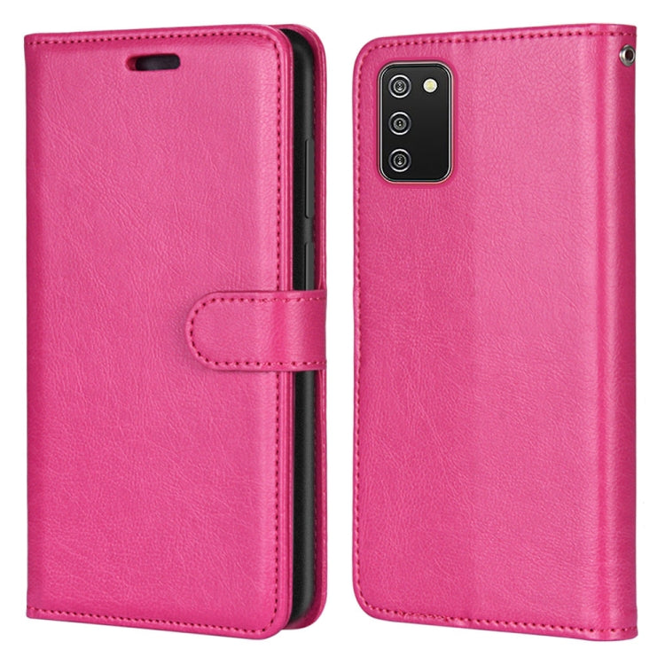 For Samsung Galaxy A02s / M02s Pure Color Horizontal Flip PU Leather Case with Holder & Card Slots & Wallet & Photo Frame
