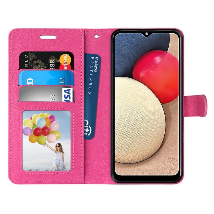 For Samsung Galaxy A02s / M02s Pure Color Horizontal Flip PU Leather Case with Holder & Card Slots & Wallet & Photo Frame