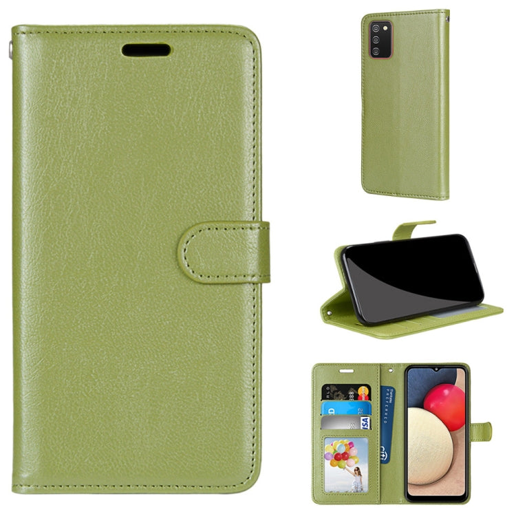 For Samsung Galaxy A02s / M02s Pure Color Horizontal Flip PU Leather Case with Holder & Card Slots & Wallet & Photo Frame