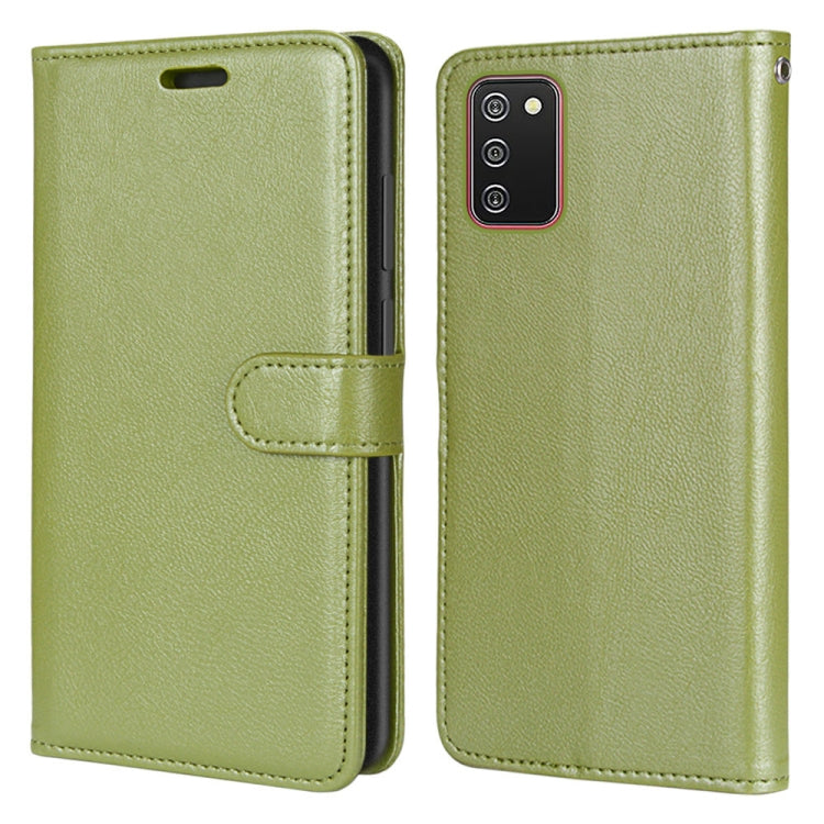 For Samsung Galaxy A02s / M02s Pure Color Horizontal Flip PU Leather Case with Holder & Card Slots & Wallet & Photo Frame
