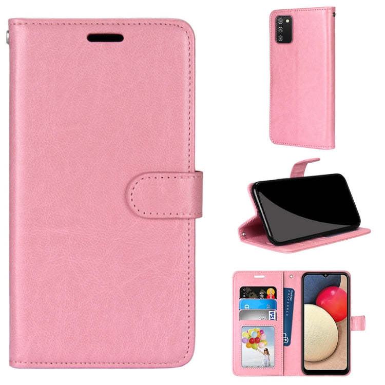 For Samsung Galaxy A02s / M02s Pure Color Horizontal Flip PU Leather Case with Holder & Card Slots & Wallet & Photo Frame