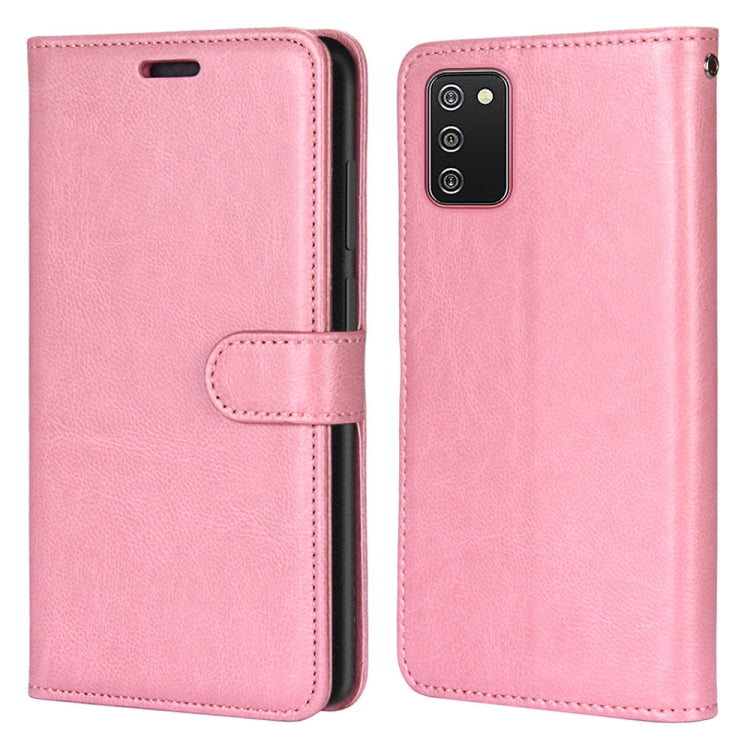For Samsung Galaxy A02s / M02s Pure Color Horizontal Flip PU Leather Case with Holder & Card Slots & Wallet & Photo Frame