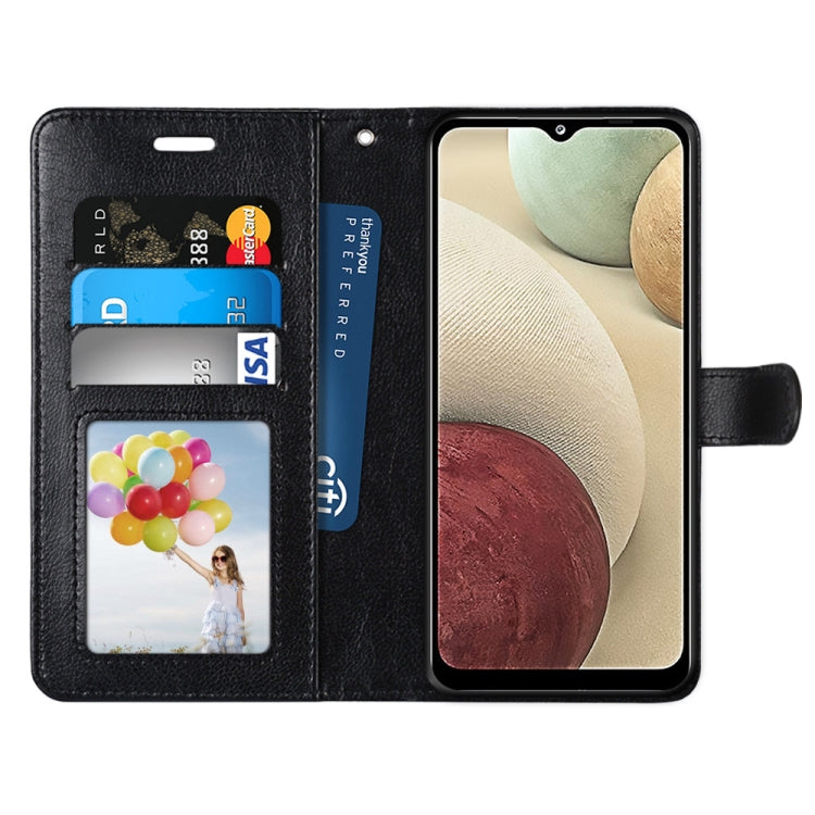 For Samsung Galaxy A12 / M12 Pure Color Horizontal Flip PU Leather Case with Holder & Card Slots & Wallet & Photo Frame