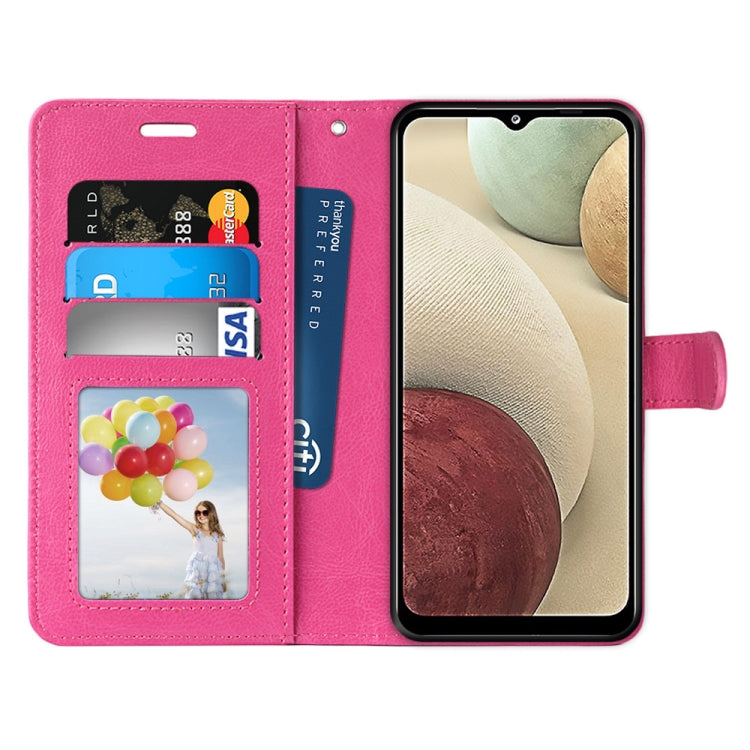 For Samsung Galaxy A12 / M12 Pure Color Horizontal Flip PU Leather Case with Holder & Card Slots & Wallet & Photo Frame