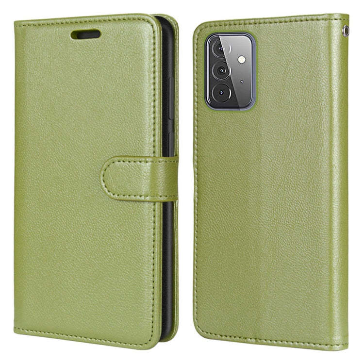 For Samsung Galaxy A72 5G Pure Color Horizontal Flip PU Leather Case with Holder & Card Slots & Wallet & Photo Frame
