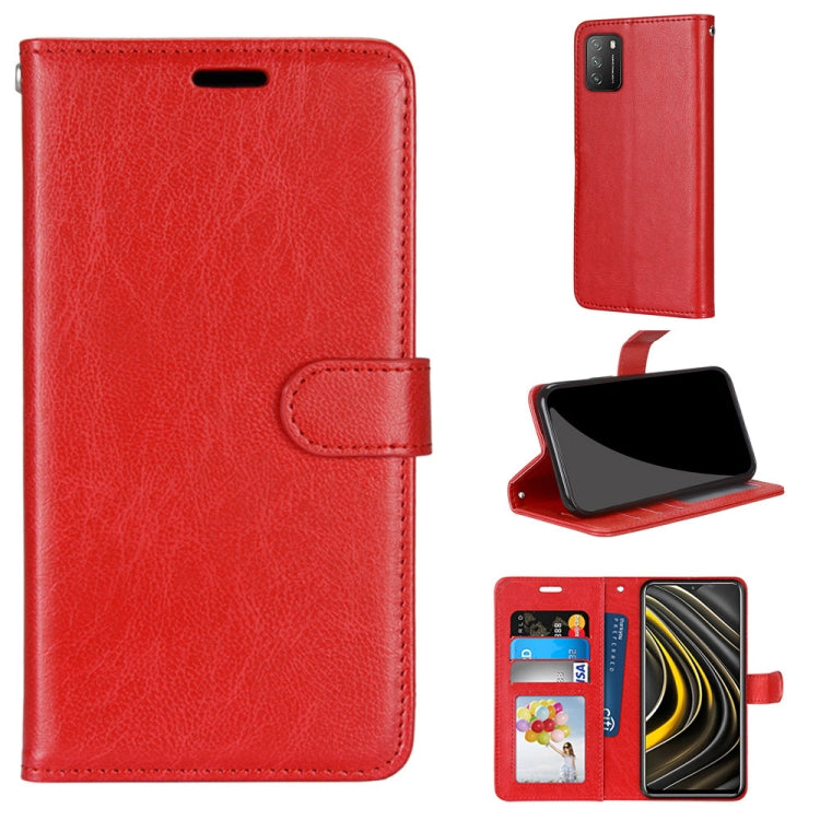 For Xiaomi Poco M3 Pure Color Horizontal Flip PU Leather Case with Holder & Card Slots & Wallet & Photo Frame