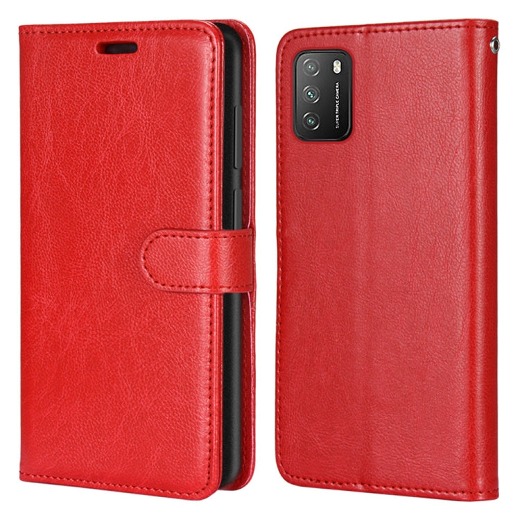 For Xiaomi Poco M3 Pure Color Horizontal Flip PU Leather Case with Holder & Card Slots & Wallet & Photo Frame