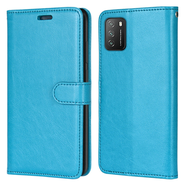 For Xiaomi Poco M3 Pure Color Horizontal Flip PU Leather Case with Holder & Card Slots & Wallet & Photo Frame