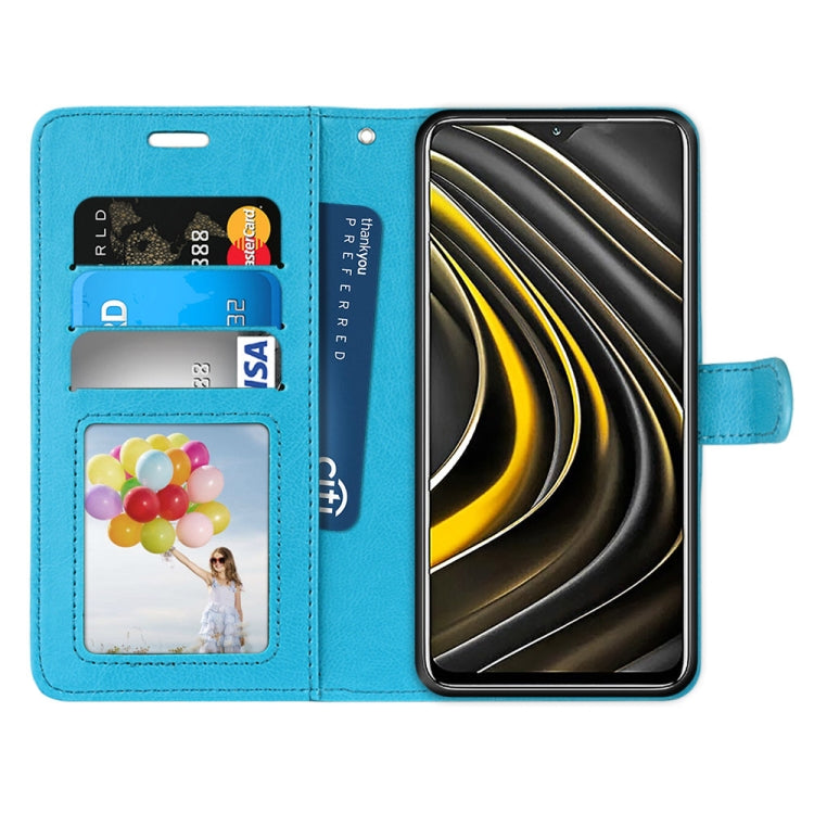 For Xiaomi Poco M3 Pure Color Horizontal Flip PU Leather Case with Holder & Card Slots & Wallet & Photo Frame