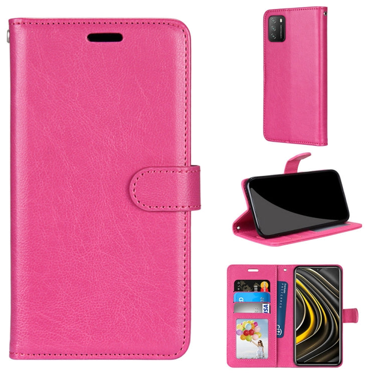 For Xiaomi Poco M3 Pure Color Horizontal Flip PU Leather Case with Holder & Card Slots & Wallet & Photo Frame