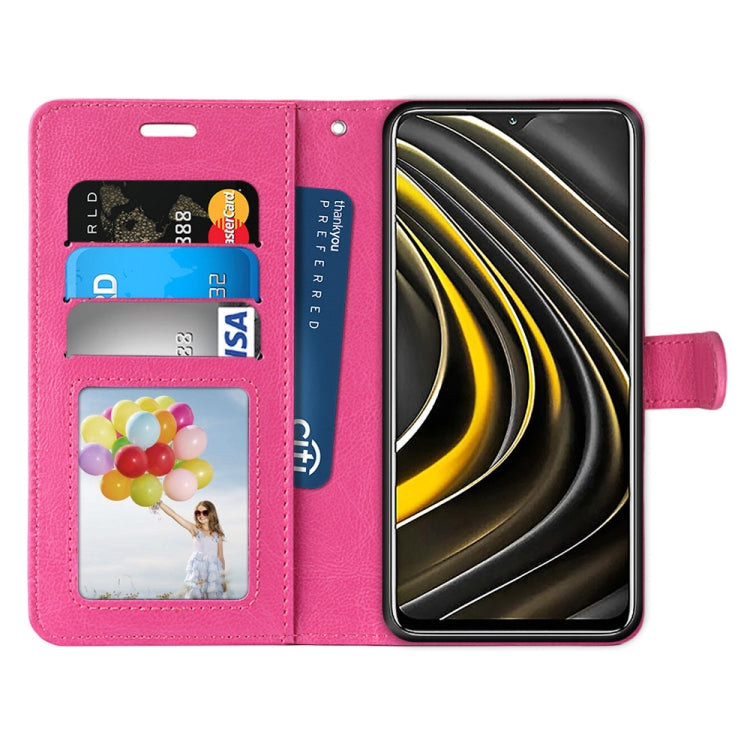 For Xiaomi Poco M3 Pure Color Horizontal Flip PU Leather Case with Holder & Card Slots & Wallet & Photo Frame