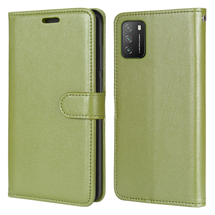 For Xiaomi Poco M3 Pure Color Horizontal Flip PU Leather Case with Holder & Card Slots & Wallet & Photo Frame