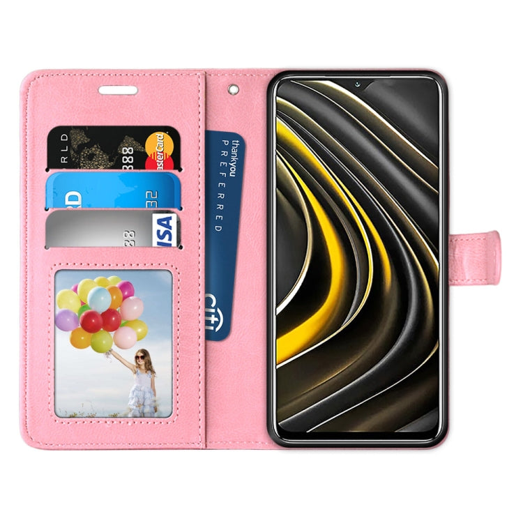 For Xiaomi Poco M3 Pure Color Horizontal Flip PU Leather Case with Holder & Card Slots & Wallet & Photo Frame