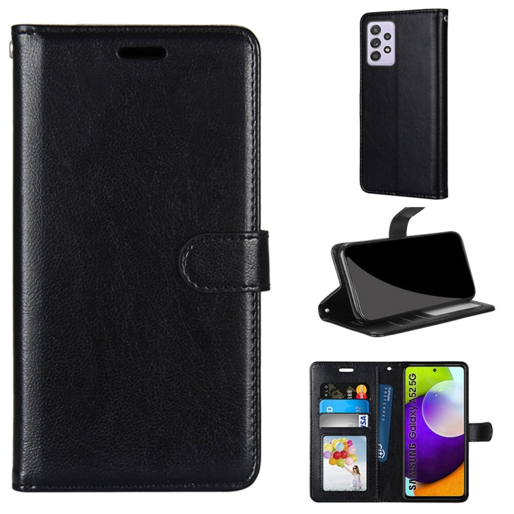 For Samsung Galaxy A52 5G Pure Color Horizontal Flip PU Leather Case with Holder & Card Slots & Wallet & Photo Frame