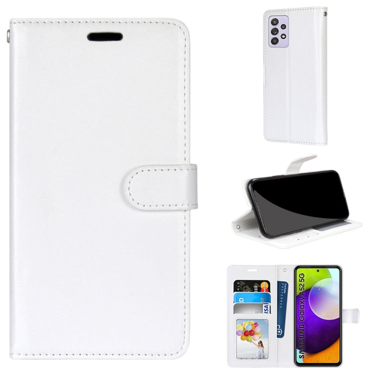 For Samsung Galaxy A52 5G Pure Color Horizontal Flip PU Leather Case with Holder & Card Slots & Wallet & Photo Frame