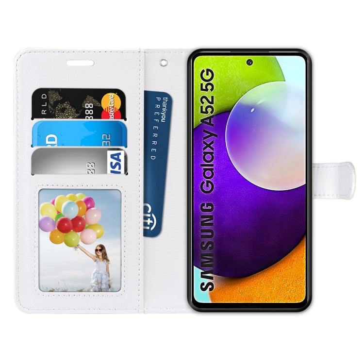 For Samsung Galaxy A52 5G Pure Color Horizontal Flip PU Leather Case with Holder & Card Slots & Wallet & Photo Frame