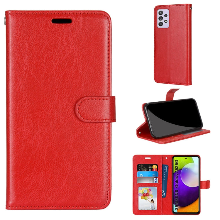 For Samsung Galaxy A52 5G Pure Color Horizontal Flip PU Leather Case with Holder & Card Slots & Wallet & Photo Frame