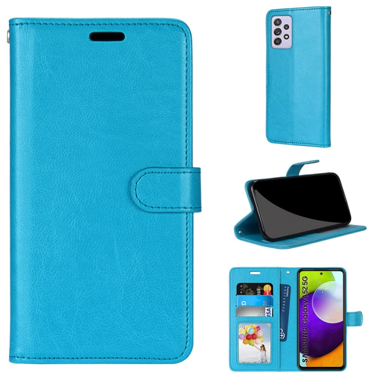 For Samsung Galaxy A52 5G Pure Color Horizontal Flip PU Leather Case with Holder & Card Slots & Wallet & Photo Frame