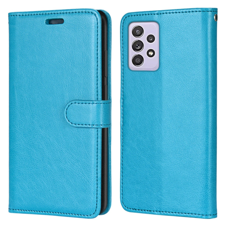 For Samsung Galaxy A52 5G Pure Color Horizontal Flip PU Leather Case with Holder & Card Slots & Wallet & Photo Frame