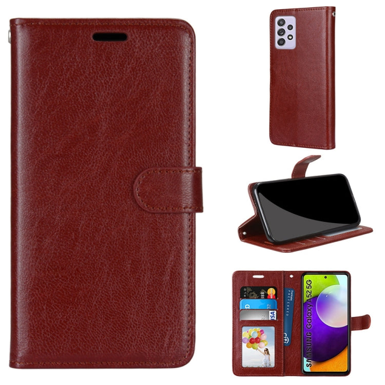 For Samsung Galaxy A52 5G Pure Color Horizontal Flip PU Leather Case with Holder & Card Slots & Wallet & Photo Frame