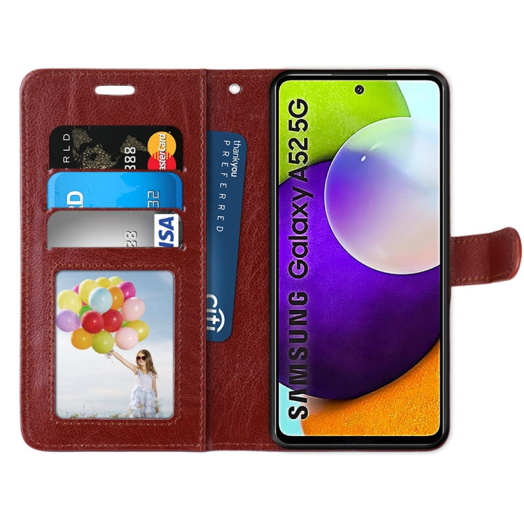 For Samsung Galaxy A52 5G Pure Color Horizontal Flip PU Leather Case with Holder & Card Slots & Wallet & Photo Frame