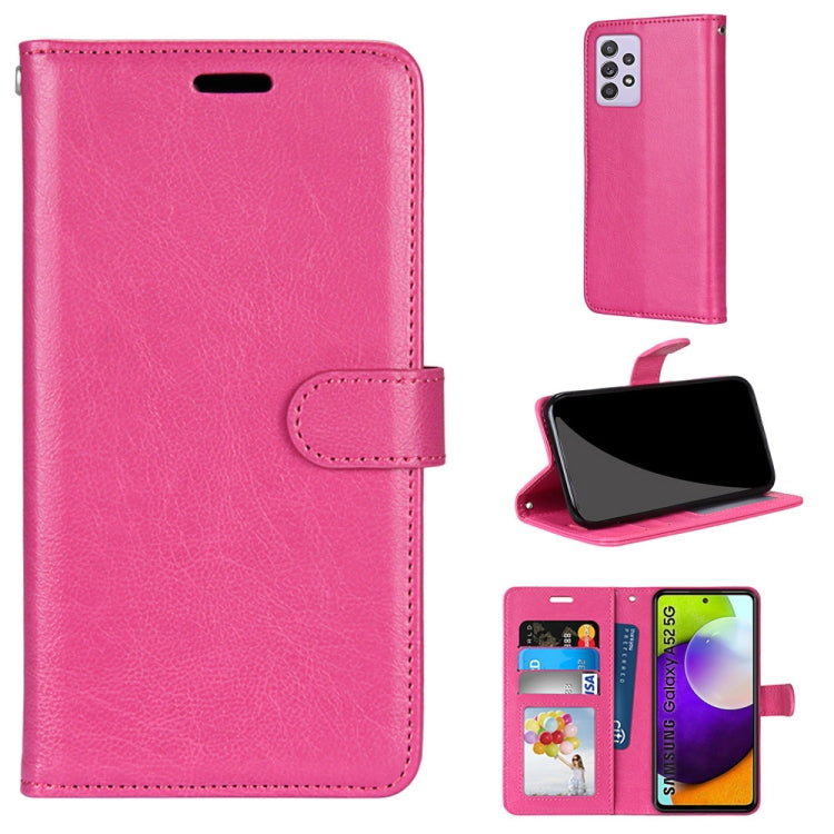 For Samsung Galaxy A52 5G Pure Color Horizontal Flip PU Leather Case with Holder & Card Slots & Wallet & Photo Frame