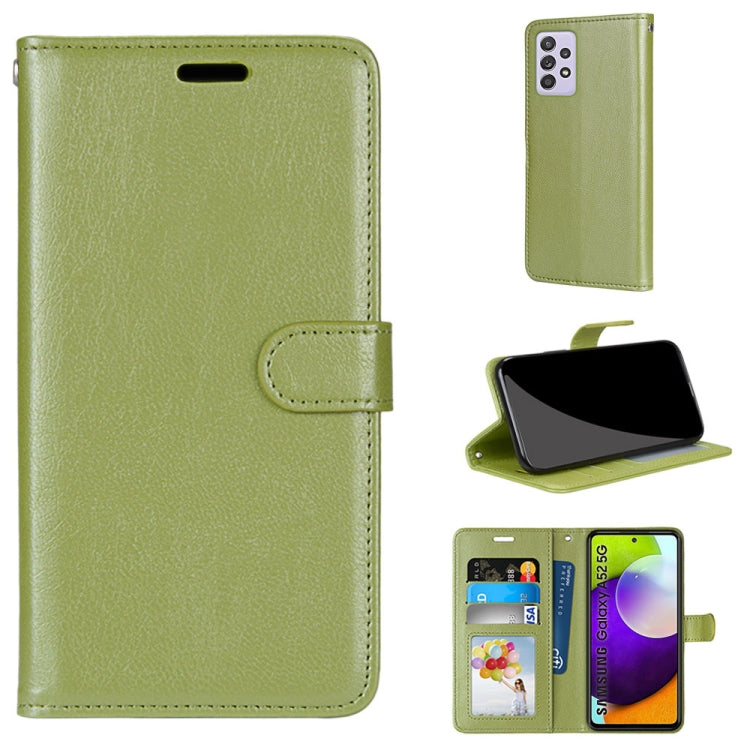For Samsung Galaxy A52 5G Pure Color Horizontal Flip PU Leather Case with Holder & Card Slots & Wallet & Photo Frame