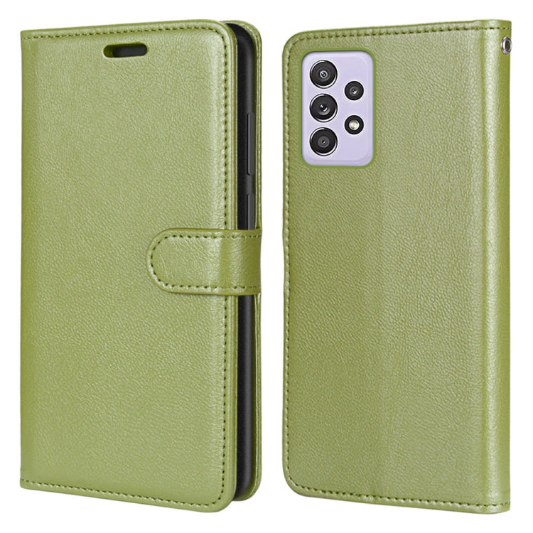 For Samsung Galaxy A52 5G Pure Color Horizontal Flip PU Leather Case with Holder & Card Slots & Wallet & Photo Frame