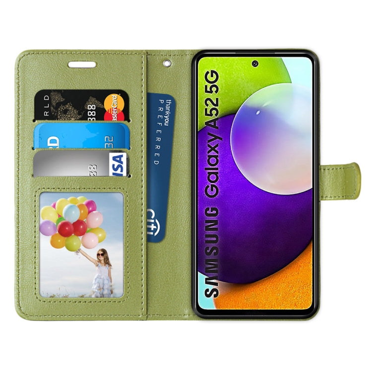 For Samsung Galaxy A52 5G Pure Color Horizontal Flip PU Leather Case with Holder & Card Slots & Wallet & Photo Frame