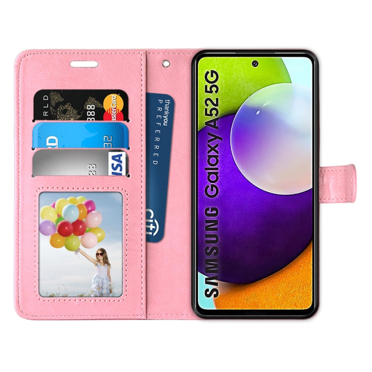 For Samsung Galaxy A52 5G Pure Color Horizontal Flip PU Leather Case with Holder & Card Slots & Wallet & Photo Frame