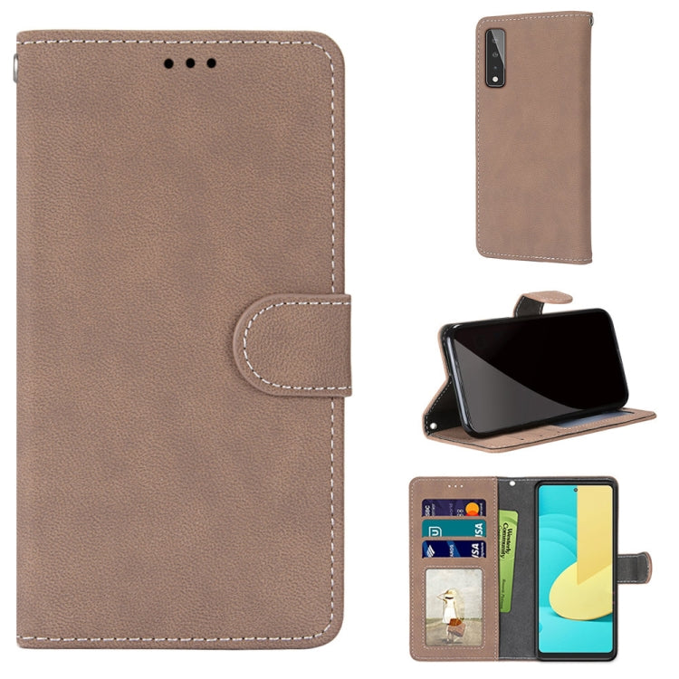 For LG Stylo 7 5G Retro Frosted Horizontal Flip PU Leather Case with Holder & Card Slots & Wallet & Photo Frame