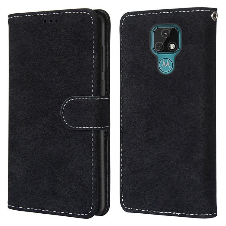 For Motorola Moto E7 Retro Frosted Horizontal Flip PU Leather Case with Holder & Card Slots & Wallet & Photo Frame