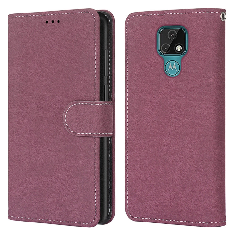 For Motorola Moto E7 Retro Frosted Horizontal Flip PU Leather Case with Holder & Card Slots & Wallet & Photo Frame