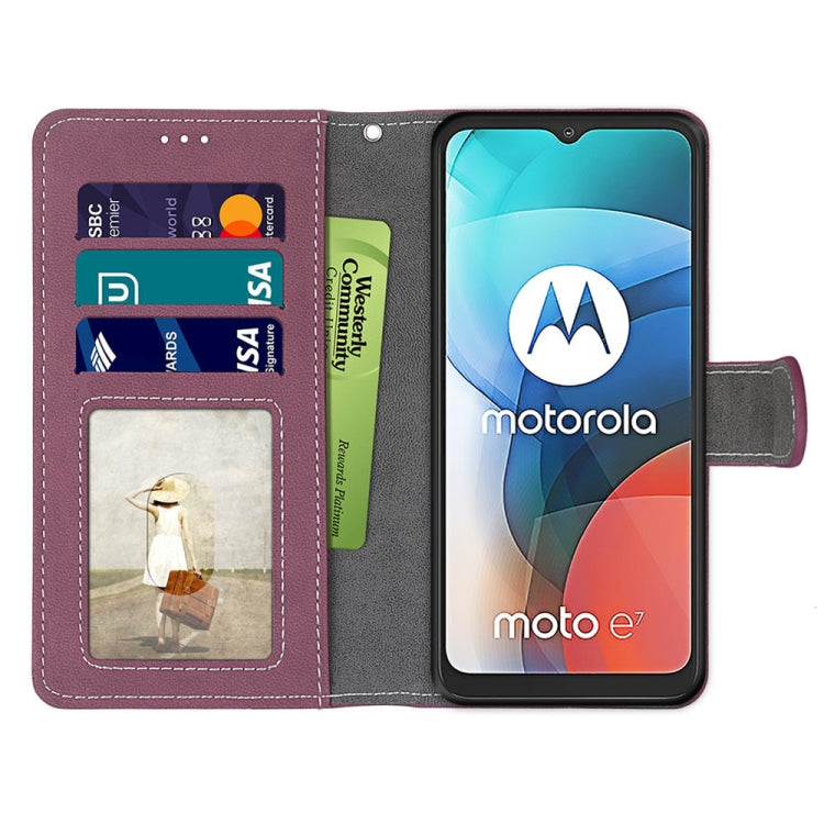 For Motorola Moto E7 Retro Frosted Horizontal Flip PU Leather Case with Holder & Card Slots & Wallet & Photo Frame